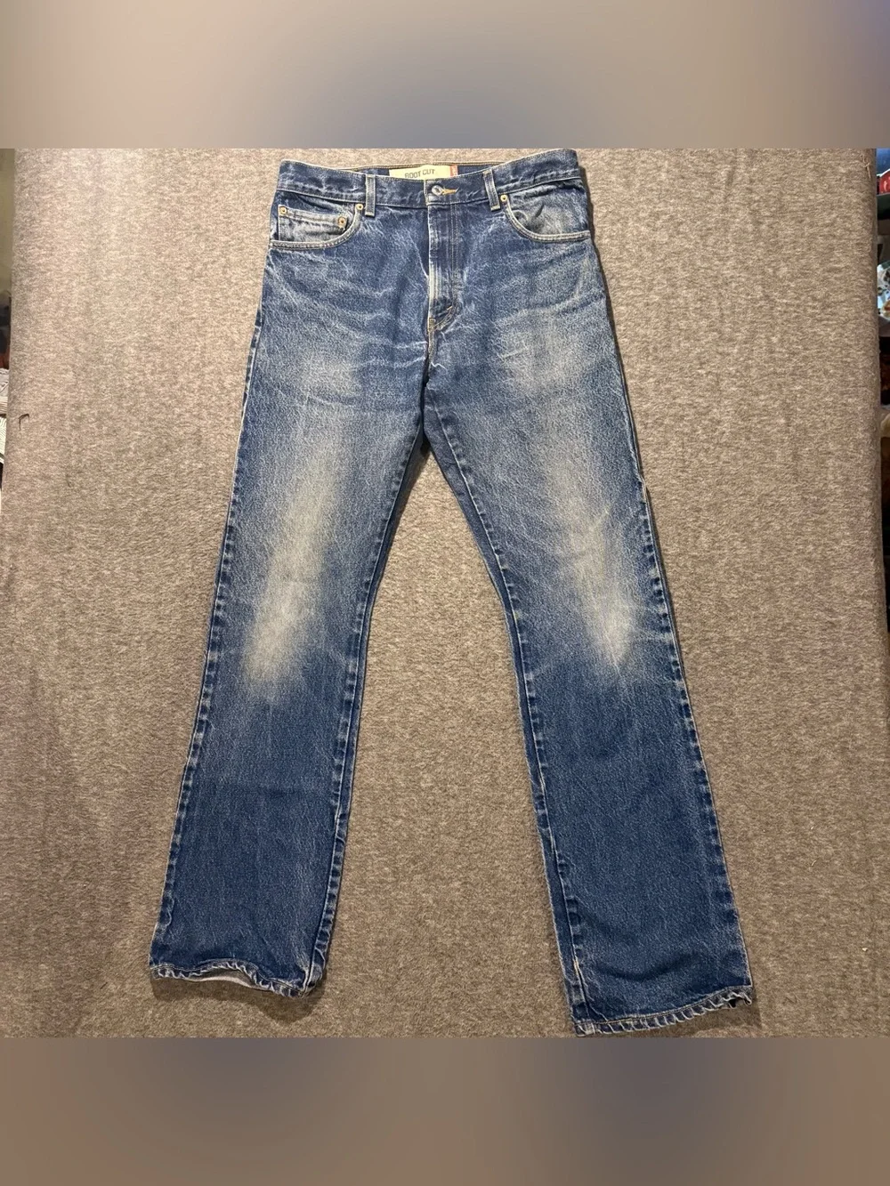 Levis 517 Bootcut Jeans Mens 34x36 Tall Blue Cotton Faded Wash Western Cowboy